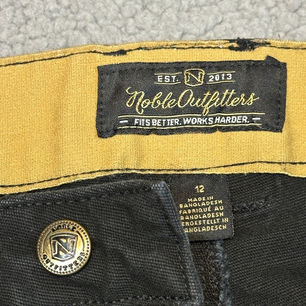 Noble Outfitters Womens Black Canvas Double Front Utility Work Pants Size 12 - Picture 3 of 8